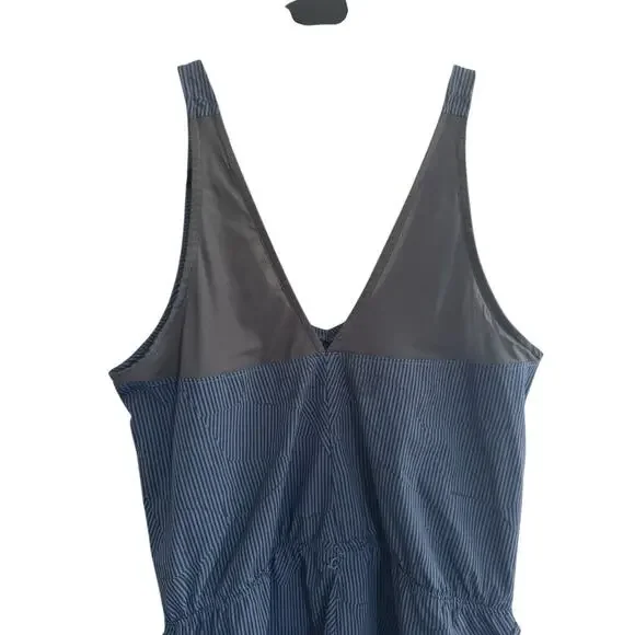 Mountain HardWear Railay Romper Womens Small Blue Striped Shorts Mesh Back - Picture 7 of 16